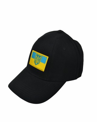 Кепка чорна з шевроном Прапор України та Тризуб - SH1733-3 CO/29593 Кепка чорна з шевроном Прапор України та Тризуб - SH1733-3 CO/29593