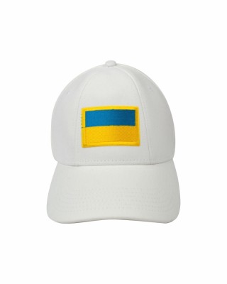 Кепка біла з шевроном Прапор України - SH1733-6 CO/28565 Кепка біла з шевроном Прапор України - SH1733-6 CO/28565