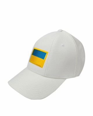 Кепка біла з шевроном Прапор України - SH1733-6 CO/28565 Кепка біла з шевроном Прапор України - SH1733-6 CO/28565