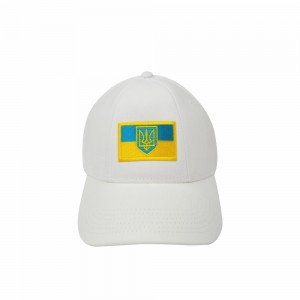 Кепка біла з шевроном Прапор України та Тризуб - SH1733-6 CO/29593 Кепка біла з шевроном Прапор України та Тризуб - SH1733-6 CO/29593