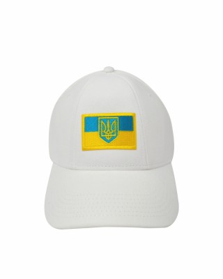 Кепка біла з шевроном Прапор України та Тризуб - SH1733-6 CO/29593 Кепка біла з шевроном Прапор України та Тризуб - SH1733-6 CO/29593