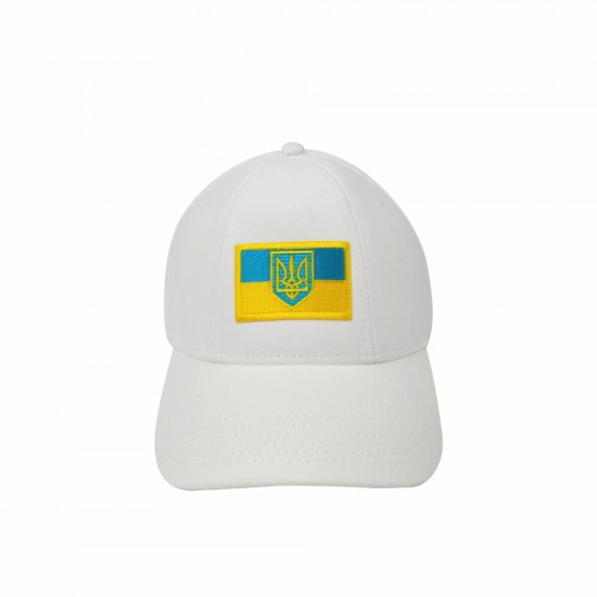 Кепка біла з шевроном Прапор України та Тризуб - SH1733-6 CO/29593