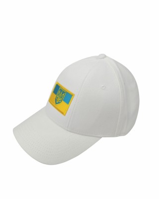 Кепка біла з шевроном Прапор України та Тризуб - SH1733-6 CO/29593 Кепка біла з шевроном Прапор України та Тризуб - SH1733-6 CO/29593