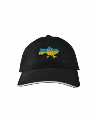 Кепка чорна з шевроном Мапа України та Тризуб - SH1734-3 CO/89732 Кепка чорна з шевроном Мапа України та Тризуб - SH1734-3 CO/89732