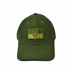 Кепка хакі з шевроном Прапор України та Тризуб - SH1926-269 CO/29592 Кепка хакі з шевроном Прапор України та Тризуб - SH1926-269 CO/29592
