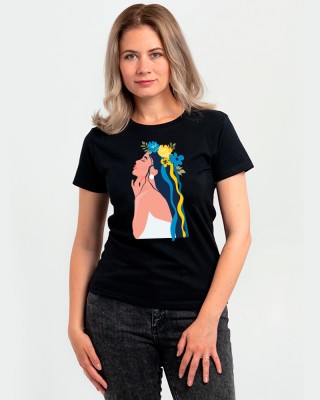 Футболка Українка в молитві чорна - DTF11502309/287 Футболка Українка в молитві чорна - DTF11502309/287