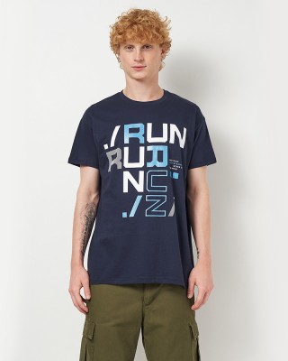 Футболка чоловіча Run темно-синя - 11380