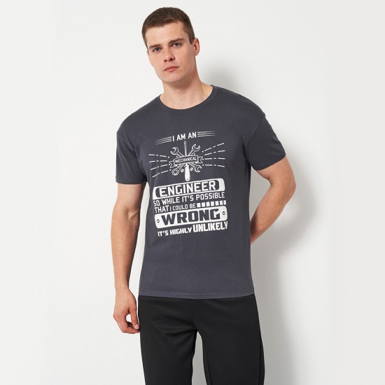 Футболка чоловіча Engineer Wrong графітова - 11380