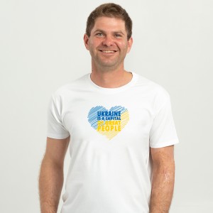 Футболка чоловіча Ukraine is the capital of great people біла - 11500