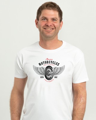 Футболка чоловіча Motorsycles California біла - 11500 Футболка чоловіча Motorsycles California біла - 11500