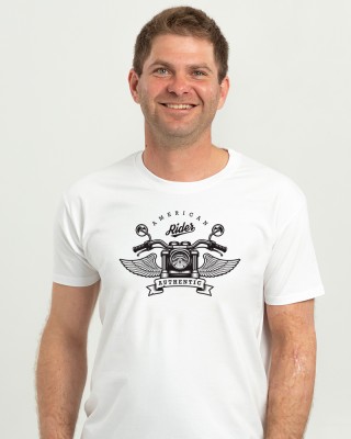 Футболка чоловіча American rider біла - 11500 Футболка чоловіча American rider біла - 11500