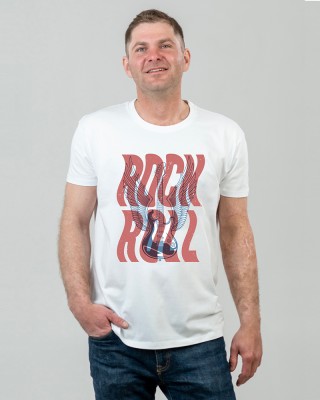 Футболка чоловіча Рок-н-ролл біла - 11500 Футболка чоловіча Рок-н-ролл біла - 11500