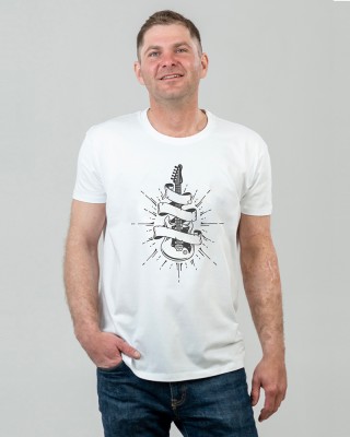 Футболка чоловіча Гітара біла - 11500 Футболка чоловіча Гітара біла - 11500