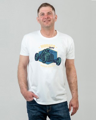 Футболка чоловіча Мотоспорт Монако біла - 11500 Футболка чоловіча Мотоспорт Монако біла - 11500