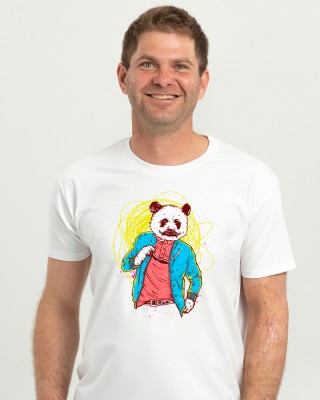 Футболка чоловіча Panda man біла - 11500 Футболка чоловіча Panda man біла - 11500