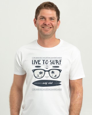 Футболка чоловіча З окулярами life to surf біла - 11500
