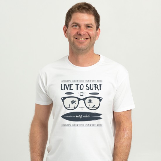 Футболка чоловіча З окулярами life to surf біла - 11500