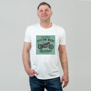 Футболка чоловіча Old school біла - 11500 Футболка чоловіча Old school біла - 11500