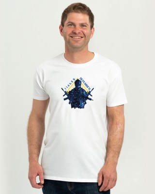 Футболка чоловіча Воїн тільки перемога біла - 11500 Футболка чоловіча Воїн тільки перемога біла - 11500