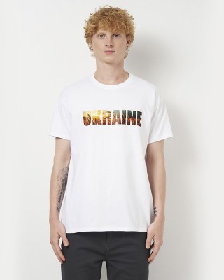 Футболка чоловіча Ukraine Вечір біла - DTF11500 Футболка чоловіча Ukraine Вечір біла - DTF11500