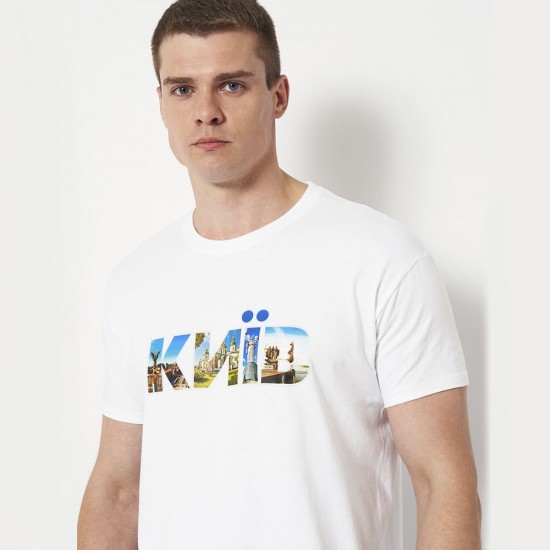 Футболка чоловіча Київ біла - DTF11500