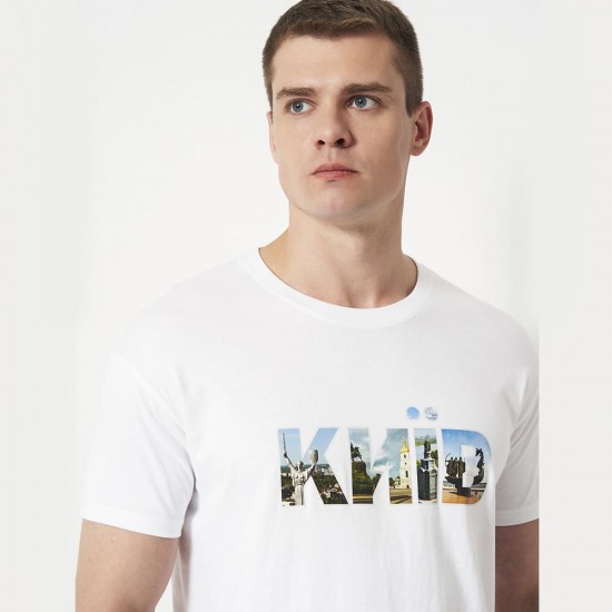 Футболка чоловіча Київ колаж біла - DTF11500