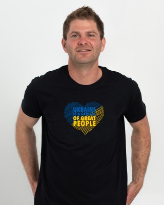 Футболка чоловіча Ukraine is the capital of great people чорна - 11500 Футболка чоловіча Ukraine is the capital of great people чорна - 11500