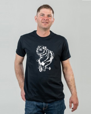 Футболка чоловіча Ведмідь на байку чорна - 11500