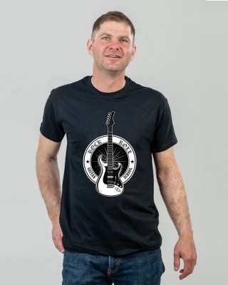 Футболка чоловіча Рок-н-ролл з гітарою чорна - 11500 Футболка чоловіча Рок-н-ролл з гітарою чорна - 11500