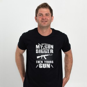 Футболка чоловіча My gun is bigger чорна - 11500 Футболка чоловіча My gun is bigger чорна - 11500