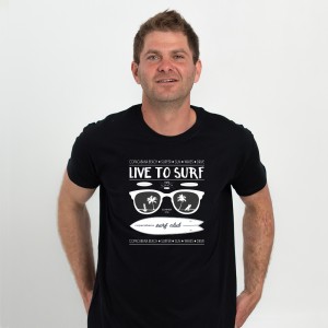 Футболка чоловіча З окулярами life to surf чорна - 11500 Футболка чоловіча З окулярами life to surf чорна - 11500