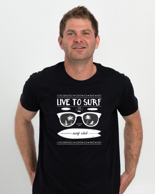 Футболка чоловіча З окулярами life to surf чорна - 11500 Футболка чоловіча З окулярами life to surf чорна - 11500