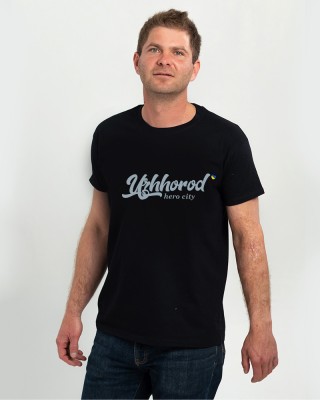 Футболка чоловіча Місто-герой Ужгород чорна - DTF11500