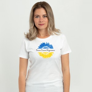 Футболка жіноча Вільна Сильна Незалежна біла - 11502 Футболка жіноча Вільна Сильна Незалежна біла - 11502