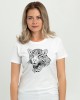Футболка жіноча З леопардом чорнобілим біла - 11502