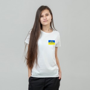 Футболка жіноча Соняшник з перемогою біла - 11502 Футболка жіноча Соняшник з перемогою біла - 11502
