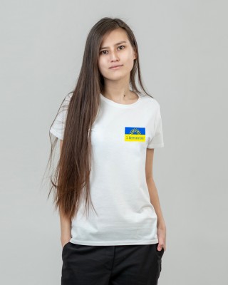 Футболка жіноча Соняшник з перемогою біла - 11502