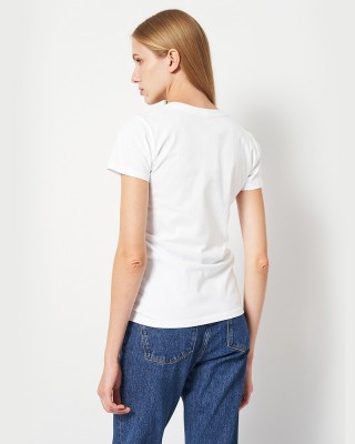 Футболка жіноча Вишиванка герб та колосся біла - DTF11502