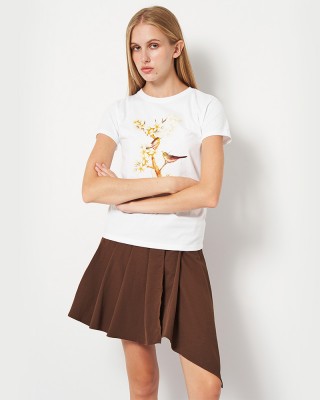 Футболка жіноча Птахи на квітах біла - DTF11502 Футболка жіноча Птахи на квітах біла - DTF11502