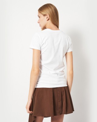 Футболка жіноча Птахи на квітах біла - DTF11502 Футболка жіноча Птахи на квітах біла - DTF11502