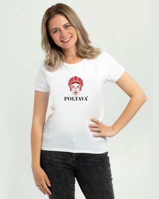 Футболка жіноча місто-герой Полтава біла - DTF11502