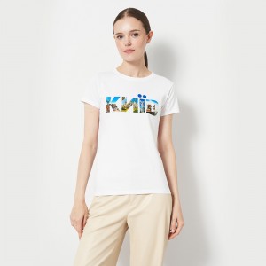 Футболка жіноча Київ біла - DTF11502 Футболка жіноча Київ біла - DTF11502