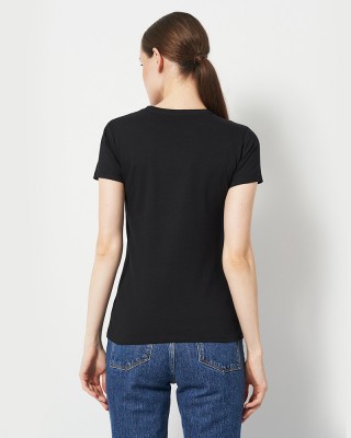 Футболка жіноча З птахами чорна - 11502