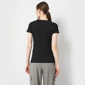 Футболка жіноча Вишиванка герб та колосся чорна - DTF11502 Футболка жіноча Вишиванка герб та колосся чорна - DTF11502