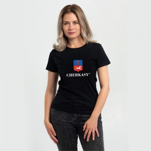 Футболка жіноча місто-герой Черкаси чорна - DTF11502 Футболка жіноча місто-герой Черкаси чорна - DTF11502