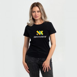 Футболка жіноча місто-герой Житомир чорна - DTF11502 Футболка жіноча місто-герой Житомир чорна - DTF11502