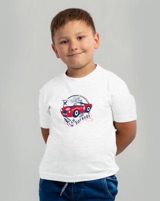 Футболка дитяча З машинкою біла - 11970