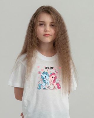 Футболка дитяча З єдинорогами біла - 11970