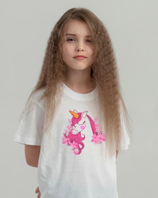 Футболка дитяча З єдинорогом біла - 11970