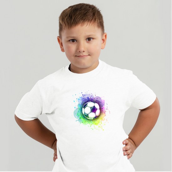 Футболка дитяча З футбольним м'ячем біла - 11970